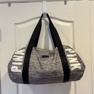 Victoria's Secret PINK Gray Heather logo Duffel Bag